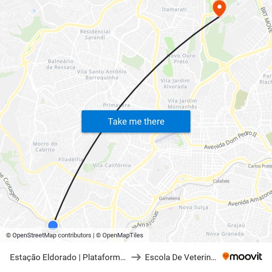 Estação Eldorado | Plataforma A5 to Escola De Veterinária map