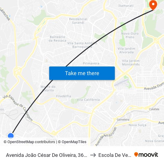 Avenida João César De Oliveira, 3613 | Lindolar Baby to Escola De Veterinária map