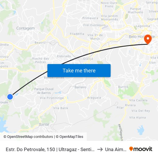 Estr. Do Petrovale, 150 | Ultragaz - Sentido Petrovale to Una Aimorés map