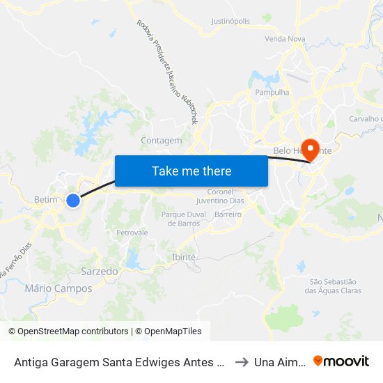 Antiga Garagem Santa Edwiges Antes Dos Correios to Una Aimorés map