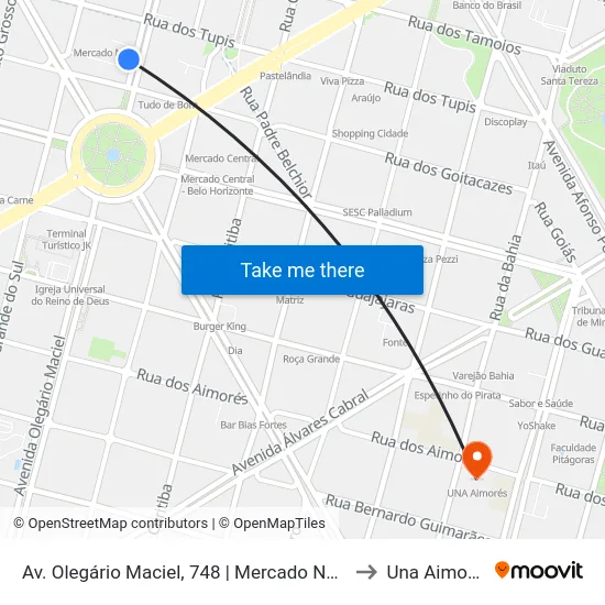 Av. Olegário Maciel, 748 | Mercado Novo 3 to Una Aimorés map