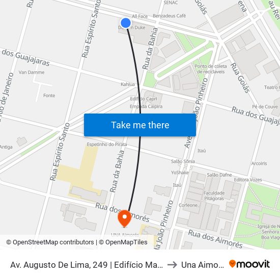 Av. Augusto De Lima, 249 | Edifício Maletta 1 to Una Aimorés map