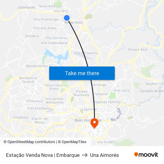 Estação Venda Nova | Embarque to Una Aimorés map