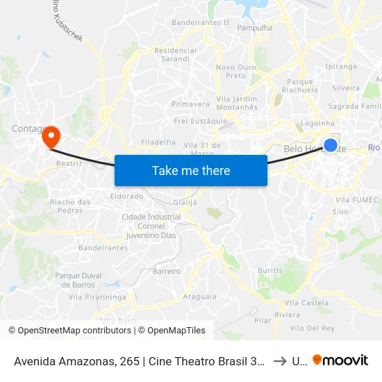 Avenida Amazonas, 265 | Cine Theatro Brasil 3 (Depois Da Praça 7) to Una map