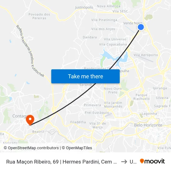 Rua Maçon Ribeiro, 69 | Hermes Pardini, Cem Venda Nova to Una map