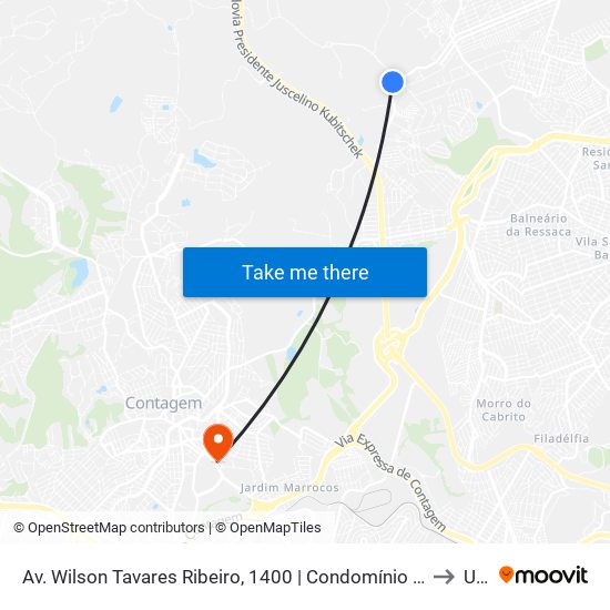 Av. Wilson Tavares Ribeiro, 1400 | Condomínio De Galpões to Una map