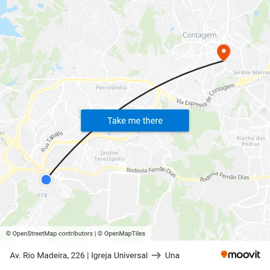 Av. Rio Madeira, 226 | Igreja Universal to Una map