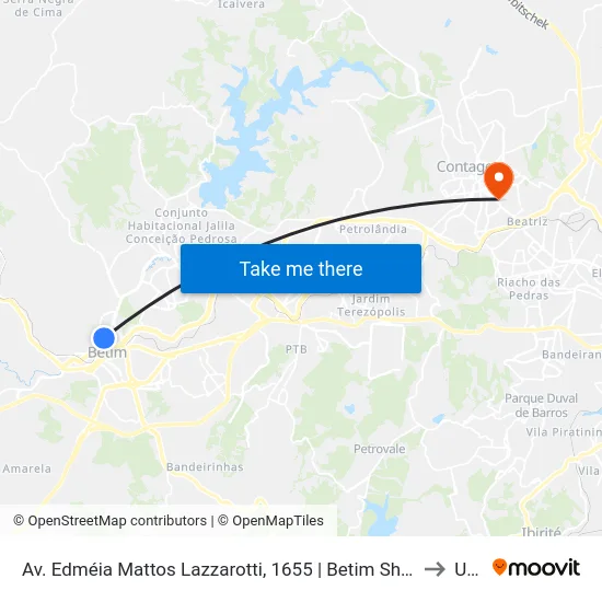 Av. Edméia Mattos Lazzarotti, 1655 | Betim Shopping to Una map