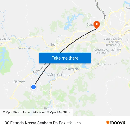 30 Estrada Nossa Senhora Da Paz to Una map