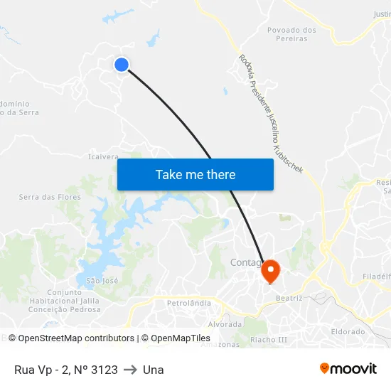 Rua Vp - 2, Nº 3123 to Una map
