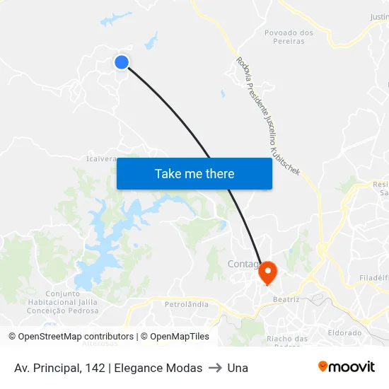 Av. Principal, 142 | Elegance Modas to Una map
