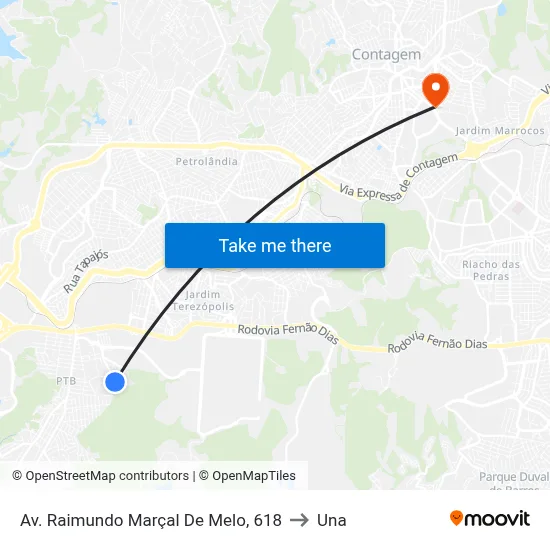 Av. Raimundo Marçal De Melo, 618 to Una map