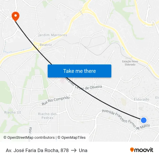 Av. José Faria Da Rocha, 878 to Una map