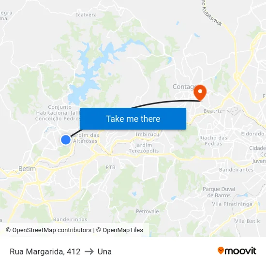 Rua Margarida, 412 to Una map