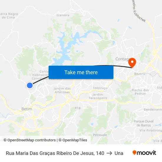 Rua Maria Das Graças Ribeiro De Jesus, 140 to Una map