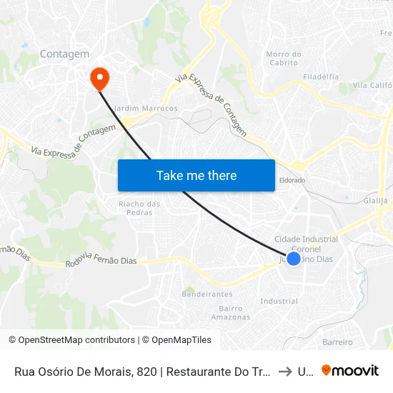 Rua Osório De Morais, 820 | Restaurante Do Trabalhador to Una map