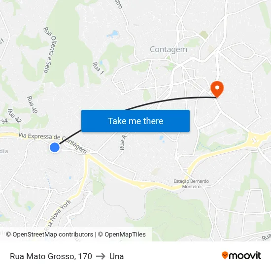Rua Mato Grosso, 170 to Una map