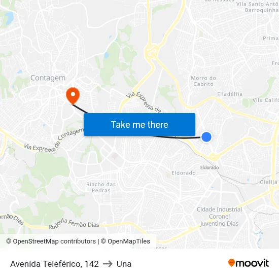 Avenida Teleférico, 142 to Una map