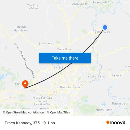 Praca Kennedy, 375 to Una map