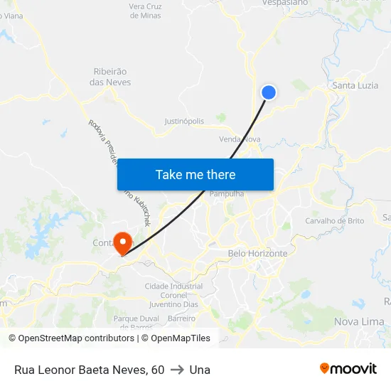 Rua Leonor Baeta Neves, 60 to Una map