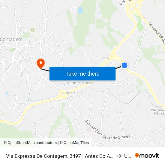 Via Expressa De Contagem, 3497 | Antes Do Apoio to Una map