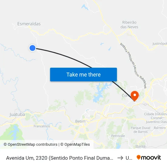 Avenida Um, 2320 (Sentido Ponto Final Dumaville) to Una map