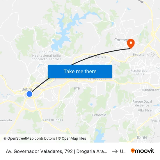 Av. Governador Valadares, 792 | Drogaria Araújo to Una map