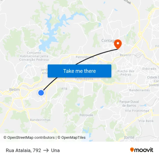 Rua Atalaia, 792 to Una map