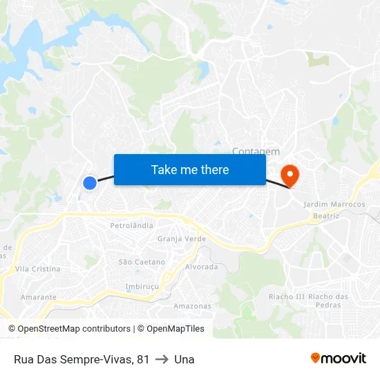 Rua Das Sempre-Vivas, 81 to Una map