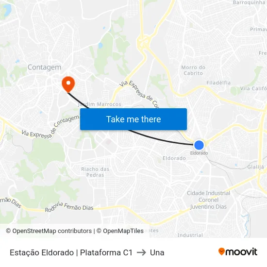 Estação Eldorado | Plataforma C1 to Una map