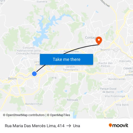 Rua Maria Das Mercês Lima, 414 to Una map