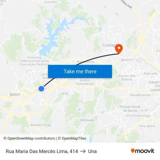 Rua Maria Das Mercês Lima, 414 to Una map