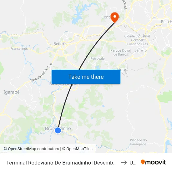 Terminal Rodoviário De Brumadinho |Desembarque to Una map