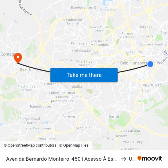 Avenida Bernardo Monteiro, 450 | Acesso À Estação Bernardo Monteiro to Una map