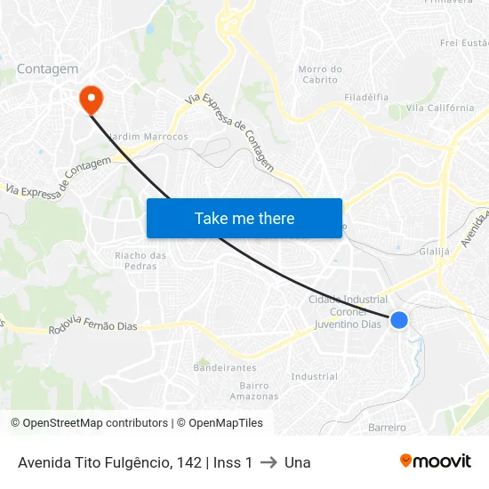 Avenida Tito Fulgêncio, 142 | Inss 1 to Una map