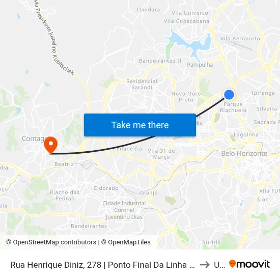 Rua Henrique Diniz, 278 | Ponto Final Da Linha 4205 No Ermelinda to Una map