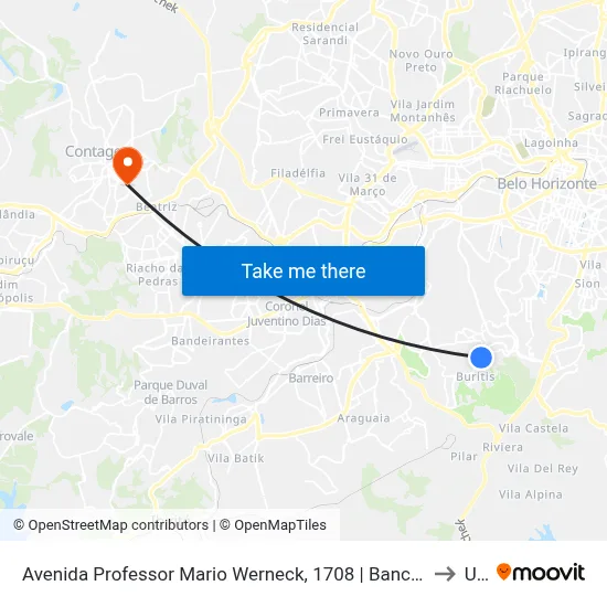 Avenida Professor Mario Werneck, 1708 | Banco Itaú/Galeria Buritis to Una map