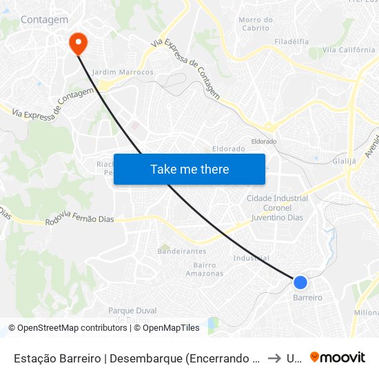 Estação Barreiro | Desembarque (Encerrando Viagem) to Una map