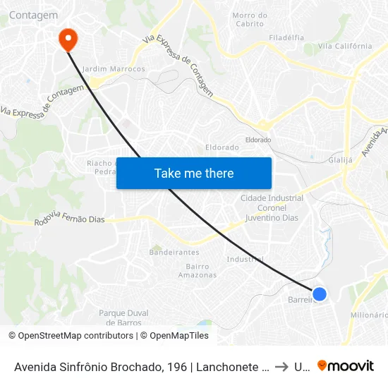 Avenida Sinfrônio Brochado, 196 | Lanchonete Pastelouco to Una map