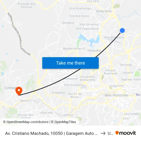 Av. Cristiano Machado, 10050 | Garagem Auto Omnibus Floramar to Una map