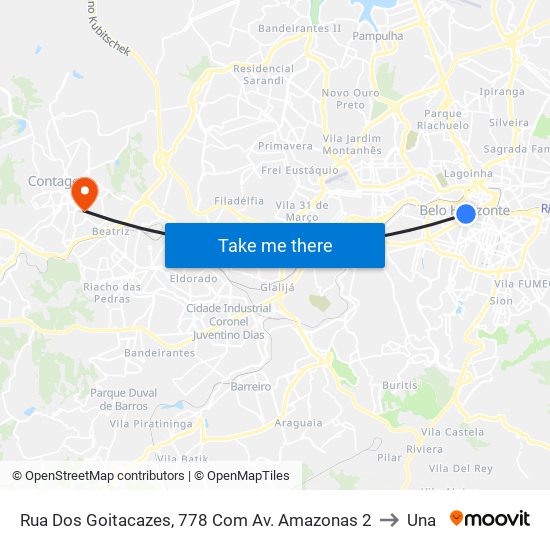 Rua Dos Goitacazes, 778 Com Av. Amazonas 2 to Una map