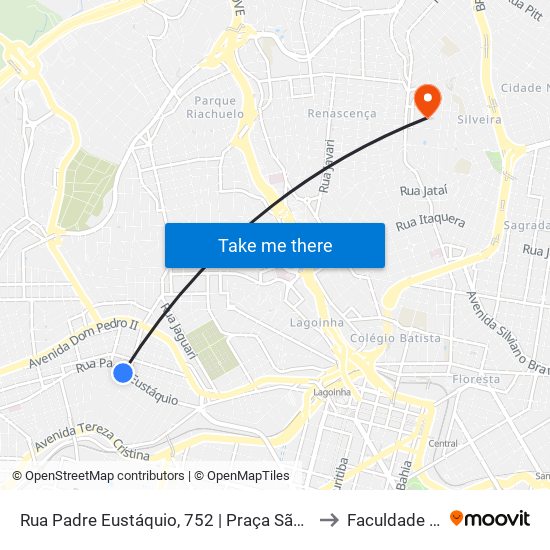 Rua Padre Eustáquio, 752 | Praça São Francisco Das Chagas to Faculdade Universo map