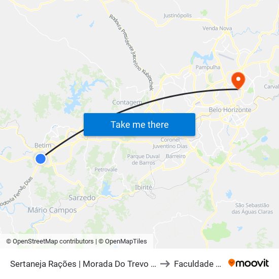 Sertaneja Rações | Morada Do Trevo Depois Do Atacadão to Faculdade Universo map