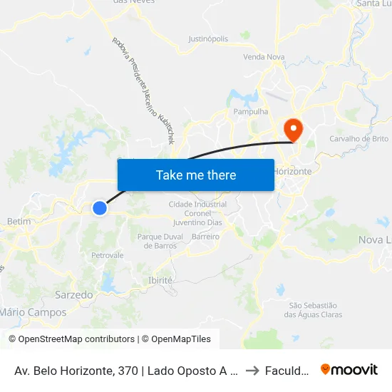 Av. Belo Horizonte, 370 | Lado Oposto A Escola E. Professora Lourdes Bernadete Da Silva to Faculdade Universo map