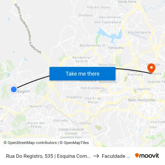 Rua Do Registro, 535 | Esquina Com A Rua Esmeraldas to Faculdade Universo map