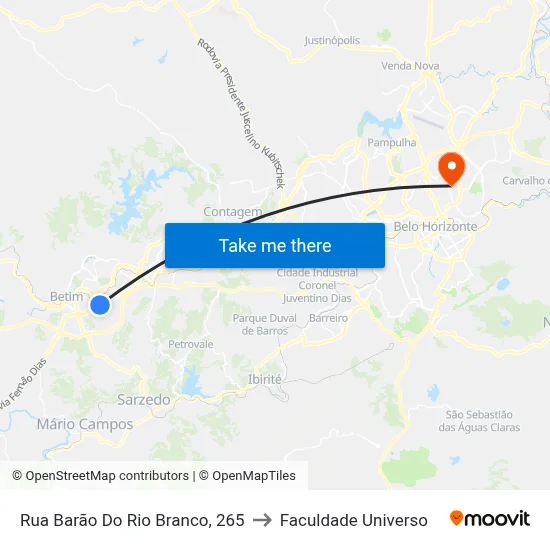 Rua Barão Do Rio Branco, 265 to Faculdade Universo map