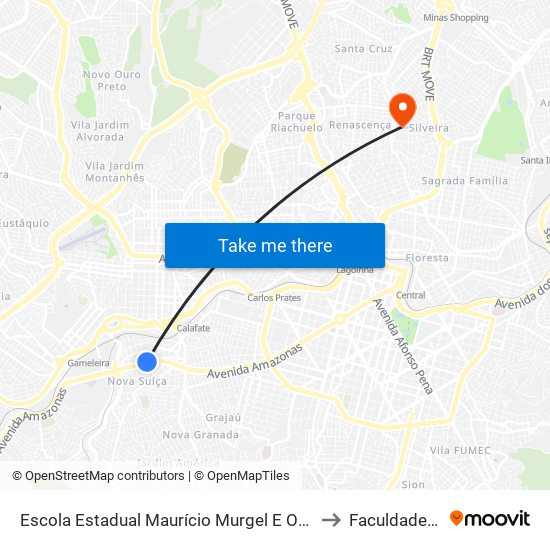 Escola Estadual Maurício Murgel E Oposto Ao Cefet Campus I to Faculdade Universo map