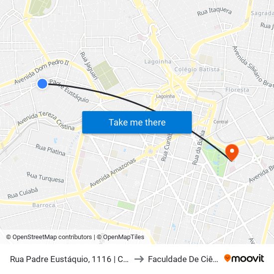 Rua Padre Eustáquio, 1116 | Contaexata E Oposto A Padaria Pão & Mantimentos to Faculdade De Ciências Médicas De Minas Gerais map