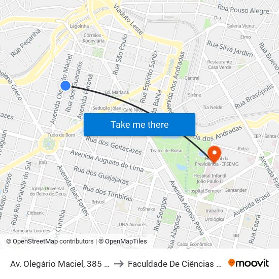 Av. Olegário Maciel, 385 | Edifício Hugo Sampaio 3 to Faculdade De Ciências Médicas De Minas Gerais map