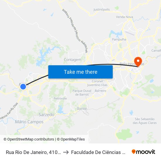 Rua Rio De Janeiro, 410-A | Banco Itaú/Mobral to Faculdade De Ciências Médicas De Minas Gerais map